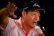 LOUISVILLE, KY - AUGUST 06: Tom Watson of the United States is interviewed during a press conference prior to the start of the 96th PGA Championship at Valhalla Golf Club on August 6, 2014 in Louisville, Kentucky. (Photo by Sam Greenwood/Getty Images)