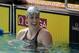 SANTA CLARA, CA - JUNE 21: Missy Franklin smiles after the women's 200 meter freestyle preliminaries during the 2014 Arena Grand Prix of Santa Clara at the George F. Haines International Swim Center on June 21, 2014 in Santa Clara, California. (Photo by