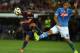 GENEVA, SWITZERLAND - AUGUST 06: Pedro Rodriguez (L) of FC Barcelona in action against Gokhan Inler of SSC Napoli during the pre-season friendly match between FC Barcelona and SSC Napoli on August 6, 2014 in Geneva, Switzerland. (Photo by Valerio Pennic