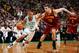 BOSTON, MA - APRIL 5 Avery Bradley #0 of the Boston Celtics drives the ball against Tyler Zeller #40 of the Cleveland Cavaliers on April 5, 2013 at the TD Garden in Boston, Massachusetts. NOTE TO USER: User expressly acknowledges and agrees that, by dow