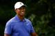 LOUISVILLE, KY - AUGUST 07: Tiger Woods of the United States smiles on the 18th tee during the first round of the 96th PGA Championship at Valhalla Golf Club on August 7, 2014 in Louisville, Kentucky. (Photo by Sam Greenwood/Getty Images)
