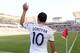 May 25, 2014; Carson, CA, USA; Los Angeles Galaxy midfielder Landon Donovan (10) gets set for a corner kick in the first half of the game against the Philadelphia Union at StubHub Center. Mandatory Credit: Jayne Kamin-Oncea-USA TODAY Sports
