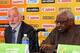 Vin Lananna (L) and IAAF president Lamine Diack
