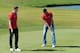 CARDEN PARK, ENGLAND - APRIL 12: Manchester United team-mates Chris Smalling (R) and Phil Jones take part in the England Footballers Foundation Charity Golf Cup at Carden Park on April 12, 2012 in Cheshire, England. (Photo by Clint Hughes/Getty Images for