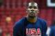LAS VEGAS, NV - AUGUST 01: Kevin Durant #52 of the 2014 USA Basketball Men's National Team warms up before a USA Basketball showcase at the Thomas & Mack Center on August 1, 2014 in Las Vegas, Nevada. (Photo by Ethan Miller/Getty Images)