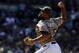 Apr 13, 2014; San Diego, CA, USA; San Diego Padres relief pitcher Joaquin Benoit (56) throws during the eighth inning against the Detroit Tigers at Petco Park. Mandatory Credit: Christopher Hanewinckel-USA TODAY Sports