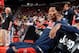 LAS VEGAS, NV - AUGUST 1: Derrick Rose #41 relaxes prior to the game where the USA Basketball team scrimmage on August 1, 2014 at the Thomas & Mack Center in Las Vegas, Nevada. NOTE TO USER: User expressly acknowledges and agrees that, by downloading and/