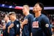 LAS VEGAS, NV - AUGUST 1: Derrick Rose #41 looks on prior to the game where the USA Basketball team scrimmage on August 1, 2014 at the Thomas & Mack Center in Las Vegas, Nevada. NOTE TO USER: User expressly acknowledges and agrees that, by downloading and