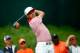 LOUISVILLE, KY - AUGUST 08: Rickie Fowler of the United States hits his tee shot on the 16th hole during the second round of the 96th PGA Championship at Valhalla Golf Club on August 8, 2014 in Louisville, Kentucky. (Photo by Sam Greenwood/Getty Images)