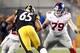 Aug 10, 2013; Pittsburgh, PA, USA; New York Giants guard Stephen Goodin (79) blocks at the line of scrimmage against Pittsburgh Steelers defensive tackle Al Woods (65) during the second quarter at Heinz Field. The New York Giants won 18-13. Mandatory Cred