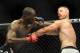 August 18, 2012; San Diego, CA, USA; Ovince St. Preux (black shorts) fights TJ Cook (white shorts) in their Strikeforce MMA Light Heavyweight Bout at the Valley View Casino Center. Mandatory Credit: Jayne Kamin-Oncea-USA TODAY Sports