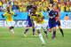 CUIABA, BRAZIL - JUNE 24: Juan Guillermo Cuadrado of Colombia celebrates scoring his team's first goal after a penalty kick during the 2014 FIFA World Cup Brazil Group C match between Japan and Colombia at Arena Pantanal on June 24, 2014 in Cuiaba, Brazi