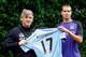 MANCHESTER, ENGLAND - AUGUST 17: New Manchester City player Jack Rodwell (R) and manager manager Roberto Mancini pose for a photograph at the MCFC Carrington Training Complex on August 17, 2012 in Manchester, England. (Photo by Paul Thomas/Getty Images)