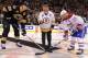 BOSTON, MA - MARCH 24: Zdeno Chara #33 and alumni legend Ray Bourque of the Boston Bruins at the ceremonial puck drop with Brian Gionta #21 of the Montreal Canadiens at the TD Garden on March 24, 2014 in Boston, Massachusetts. (Photo by Steve Babineau/NH