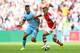 LONDON, ENGLAND - AUGUST 10: Stevan Jovetic of Manchester City competes for the ball with Jack Wilshere of Arsenal during the FA Community Shield match between Manchester City and Arsenal at Wembley Stadium on August 10, 2014 in London, England. (Photo b