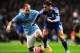 MANCHESTER, ENGLAND - FEBRUARY 15: Eden Hazard (R) of Chelsea holds off the challenge of Pablo Zabaleta (L) of Manchester City during the FA Cup Fifth Round match between Manchester City and Chelsea at the Etihad Stadium on February 15, 2014 in Mancheste