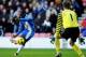 WIGAN, ENGLAND - FEBRUARY 26: Victor Moses of Wigan Athletic attempts a shot past Edwin van der Sar of Manchester United during the Barclays Premier League match between Wigan Athletic and Manchester United at the DW Stadium on February 26, 2011 in Wiga