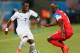 NATAL, BRAZIL - JUNE 16: Christian Atsu of Ghana controls the ball against DaMarcus Beasley of the United States during the 2014 FIFA World Cup Brazil Group G match between Ghana and the United States at Estadio das Dunas on June 16, 2014 in Natal, Brazil