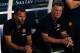 MIAMI GARDENS, FL - AUGUST 04: (L) Ryan Giggs and manager of Manchester United Louis Van Gaal sit on the bench prior to the game against Liverpool in the Guinness International Champions Cup 2014 Final at Sun Life Stadium on August 4, 2014 in Miami Garden