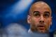 MADRID, SPAIN - APRIL 22: Coach Pep Guardiola of FC Bayern Munich attends a press conference, on the eve of the UEFA Champions League semi-final first leg match against Real Madrid CF, at Intercontinental Hotel on April 22, 2014 in Madrid, Spain. (Photo
