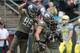 May 3, 2014; Eugene, OR, USA; Oregon Ducks players celebrate a last minute touchdown by Oregon Ducks wide receiver Devon Allen at Autzen Stadium. Mandatory Credit: Scott Olmos-USA TODAY Sports