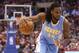 LOS ANGELES, CA - APRIL 15: Kenneth Faried #35 of the Denver Nuggets drives against the Los Angeles Clippers at Staples Center on April 15, 2014 in Los Angeles, California. NOTE TO USER: User expressly acknowledges and agrees that, by downloading and or