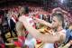 HOUSTON, TX - APRIL 23: Dwight Howard #12 and Chandler Parsons #25 of the Houston Rockets walk off the court after Game Two of the Western Conference Quarterfinals against the Portland Trail Blazers during the 2014 NBA Playoffs on April 23, 2014 at the T
