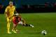 MIAMI GARDENS, FL - AUGUST 04: Javier Hernandez #14 of Manchester United is tackled by Martin Skrtel #37 of Liverpool in the Guinness International Champions Cup 2014 Final at Sun Life Stadium on August 4, 2014 in Miami Gardens, Florida. (Photo by Chris