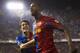 VALENCIA, SPAIN - MAY 13: Toure Yaya of Barcelona celebrates the first goal with teammate Bojan Krkic during the Copa del Rey final match between Barcelona and Athletic Bilbao at the Mestalla stadium on May 13, 2009 in Valencia, Spain. Barcelona won 4-1.