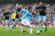 MANCHESTER, ENGLAND - MAY 11: David Silva of Manchester City shoots at goal during the Barclays Premier League match between Manchester City and West Ham United at the Etihad Stadium on May 11, 2014 in Manchester, England. (Photo by Alex Livesey/Getty