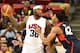 LAS VEGAS, NV - AUGUST 01: DeMarcus Cousins #36 of the 2014 USA Basketball Men's National Team is guarded by Anthony Davis #42 of the 2014 USA Basketball Men's National Team during a USA Basketball showcase at the Thomas & Mack Center on August 1, 2014 i