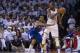 OKLAHOMA CITY, OK - May 13: Kevin Durant #35 of the Oklahoma City Thunder posts up in Game 5 of the Western Conference Semifinals against Matt Barnes #22 of the Los Angeles Clippers during the 2014 NBA Playoffs at the Chesapeake Arena on May 13, 2014 in O