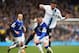 LIVERPOOL, ENGLAND - MAY 03: Javi Garcia of Manchester City competes with Ross Barkley of Everton during the Barclays Premier League match between Everton and Manchester City at Goodison Park on May 3, 2014 in Liverpool, England. (Photo by Laurence Grif