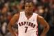TORONTO,ON - APRIL 11: Kyle Lowry #7 of the Toronto Raptors stands on the court against the New York Knicks at the Air Canada Centre on April 11, 2014 in Toronto, Ontario, Canada. NOTE TO USER: User expressly acknowledges and agrees that, by downloading