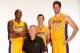 EL SEGUNDO, CA - SEPTEMBER 28: Head Coach Mike D'Antoni, Kobe Bryant #24, Steve Nash #10 and Pau Gasol #16 of the Los Angeles Lakers pose for a picture during media day at Toyota Sports Center on September 28, 2013 in El Segundo, California. NOTE TO USER