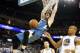 Apr 14, 2014; Oakland, CA, USA; Minnesota Timberwolves forward Kevin Love (42) dunks against the Golden State Warriors during the first quarter at Oracle Arena. Mandatory Credit: Kelley L Cox-USA TODAY Sports
