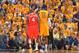 INDIANAPOLIS, IN - MAY 03: Paul Millsap #4 of the Atlanta Hawks and Roy Hibbert #55 of the Indiana Pacers on the court during game Seven of the Eastern Conference Playoffs at the Bankers Life Fieldhouse on May 3, 2014 in Indianapolis, Indiana. NOTE TO USE