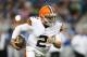 DETROIT, MI - AUGUST 09: Johnny Manziel #2 of the Cleveland Browns runs for a 16 yard gain during the third quarter the preseason game against the Detroit Lions at Ford Field on August 9, 2014 in Detroit, Michigan. The Lions defeated the Browns 13-12 in