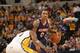 INDIANAPOLIS - APRIL 22 Jeff Teague #0 of the Atlanta Hawks looks to pass the ball against the Indiana Pacers in the East Conference Quarter Finals Game Two at Bankers Life Fieldhouse on April 22 2014 in Indianapolis, Indiana. NOTE TO USER: User expressl