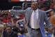 Apr 19, 2014; Los Angeles, CA, USA; Los Angeles Clippers coach Doc Rivers works from the sidelines against Golden State Warriors in the first quarter in game one during the first round of the 2014 NBA Playoffs at Staples Center. Warriors won 109-105. Man