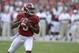 Oct 5, 2013; Tuscaloosa, AL, USA; Alabama Crimson Tide quarterback Blake Sims (6) drops back to pass against the Georgia State Panthers during the second quarter at Bryant-Denny Stadium. Mandatory Credit: John David Mercer-USA TODAY Sports