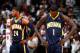 ATLANTA, GA - APRIL 24: Lance Stephenson #1 and Paul George #24 of the Indiana Pacers react in the final minutes of their 98-85 loss to the Atlanta Hawks in Game 3 of the Eastern Conference Quarterfinals during the 2014 NBA Playoffs at Philips Arena on A