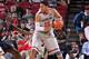 PORTLAND, OR - APRIL 20: Karl Towns #15 of the World Select Team controls the ball against Bobby Portis #9 of the USA Junior Select Team during the 2013 Nike Hoop Summit game on April 20, 2013 at the Rose Garden Arena in Portland, Oregon. NOTE TO USER: Us
