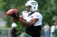 Jul 24, 2014; Cortland, NY, USA; New York Jets wide receiver Stephen Hill (84) makes a catch during drills at training camp at SUNY Cortland. Mandatory Credit: Rich Barnes-USA TODAY Sports