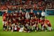 MIAMI GARDENS, FL - AUGUST 04: Manchester United pose for a photograph following their victory over Liverpool in the Guinness International Champions Cup 2014 Final at Sun Life Stadium on August 4, 2014 in Miami Gardens, Florida. United defeated Liverpoo