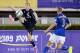 BANGKOK, THAILAND - JULY 27: Aiden Mcgeady of Everton (L) wins the ball from Paul Konchesky of Leicester City (R) during the pre-season match between Leicester City and Everton at Supachalasai Stadium on July 27, 2014 in Bangkok, Thailand. (Photo by Than