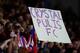 LONDON, ENGLAND - MAY 05: Crystal Palace fans hold up a banner in support of their team's manager, Tony Pulis during the Barclays Premier League match between Crystal Palace and Liverpool at Selhurst Park on May 5, 2014 in London, England. (Photo by Jam