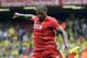 LIVERPOOL, ENGLAND - AUGUST 10: Glen Johnson of Liverpool during the Pre Season Friendly match between Liverpool and Borussia Dortmund at Anfield on August 10, 2014 in Liverpool, England. (Photo by Clint Hughes/Getty Images)