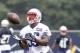 Jul 24, 2014; Foxborough, MA, USA; New England Patriots running back Jonas Gray (35) catches a pass during training camp at the team practice facility. Mandatory Credit: Stew Milne-USA TODAY Sports