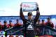 BROOKLYN, MI - AUGUST 15: Jeff Gordon, driver of the #24 Axalta Chevrolet, celebrates with the Coors Light Pole Award after qualifying for the NASCAR Sprint Cup Series Pure Michigan 400 at Michigan International Speedway on August 15, 2014 in Brooklyn, M